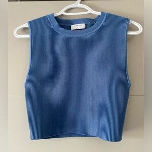 Aritzia Blue Ribbed Crop Top